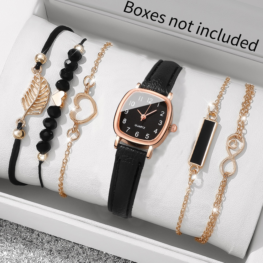Jewelry Like Watches - 6Pcs Quartz Watch & Jewelry Set,