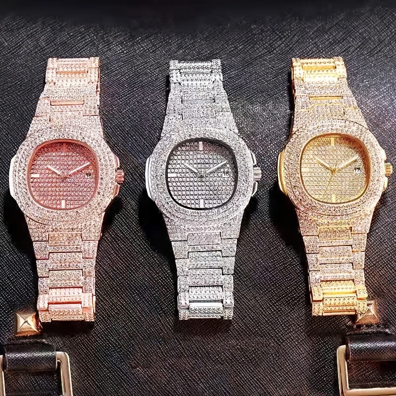 Jewelry Diamond Watches - 1pc Popular Hip Hop Full Artificial