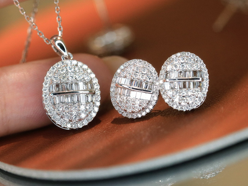 LUOWEND 100% 18K White Gold Ea - Diamond Stud Earrings recension och pris