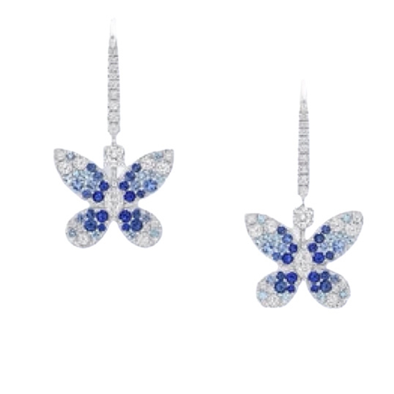 New 925 Silver High Double Blu - Diamond Stud Earrings recension och pris
