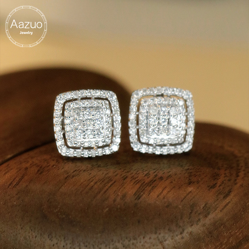Aazuo Luxury life Jewely 18K W - Diamond Stud Earrings recension och pris