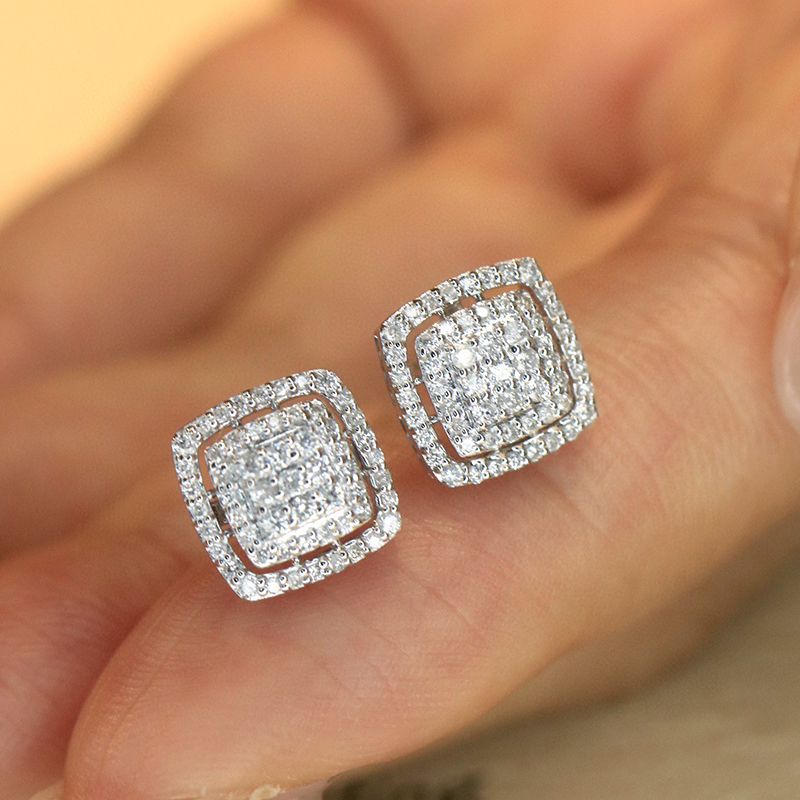 Aazuo Luxury life Jewely 18K W - Diamond Stud Earrings recension och pris