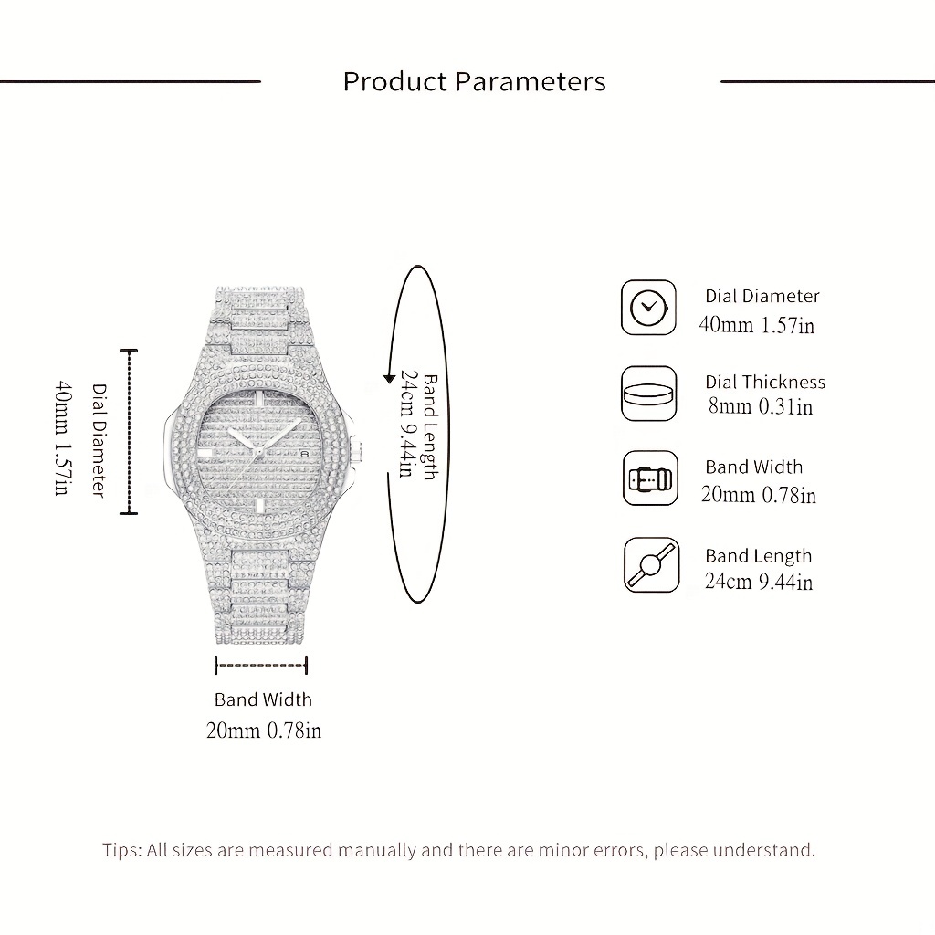 1pc Popular Hip Hop Full Artif - Jewelry Diamond Watches recension och pris