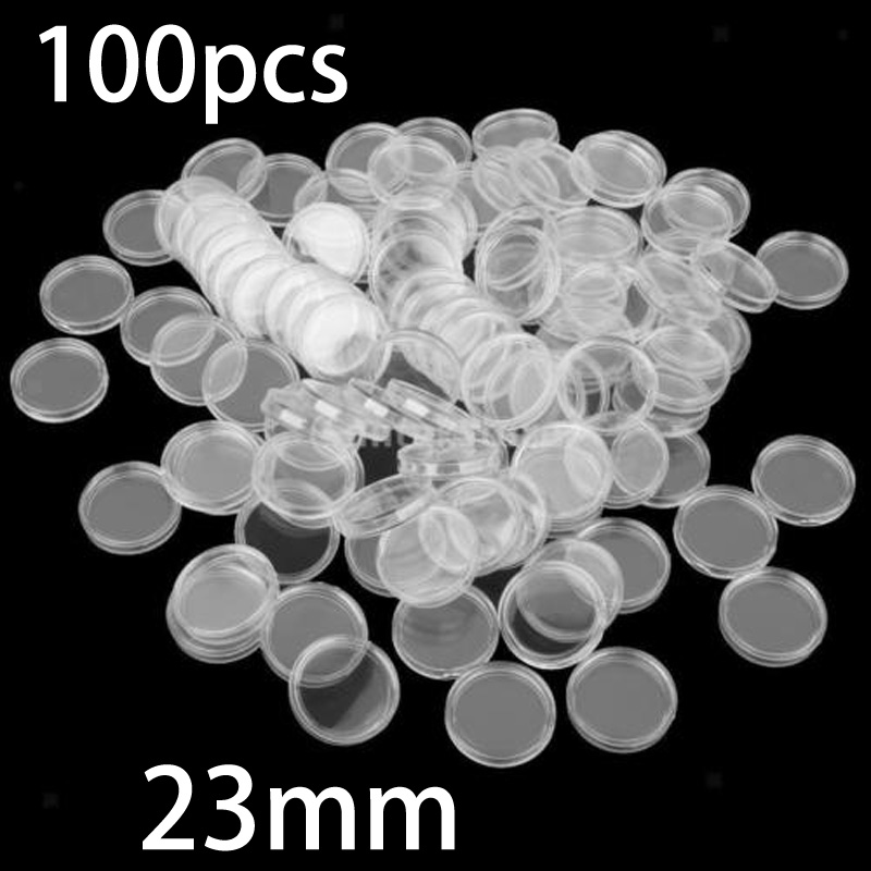 100 Pieces 23mm Clear Round Pl - Collectors Coins Jewelry & Watches Of Smithtown Photos recension och pris