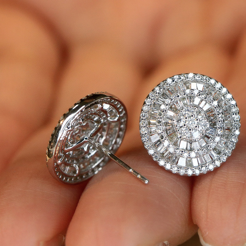 Aazuo 18K Jewelry Solid White  - Diamond Stud Earrings recension och pris