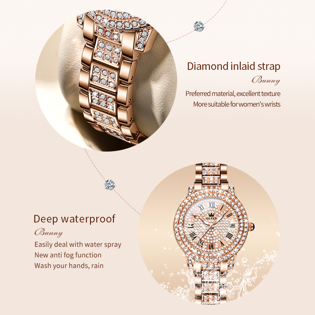 OLEVS 9943 Luxury All Diamond  - Jewelry Diamond Watches recension och pris